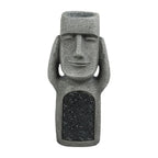 Moai Solar Light Garden Planter with Drainage Hole, 25 cm