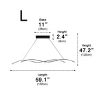 Wave LED Pendant Light, Dimmable, 90 or 150 cm, Black