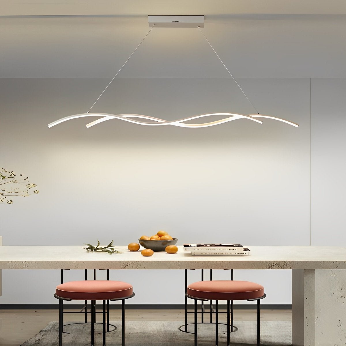 Wave LED Pendant Light, Dimmable, 90 or 150 cm, Black
