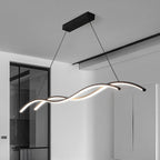 Wave LED Pendant Light, Dimmable, 90 or 150 cm, Black