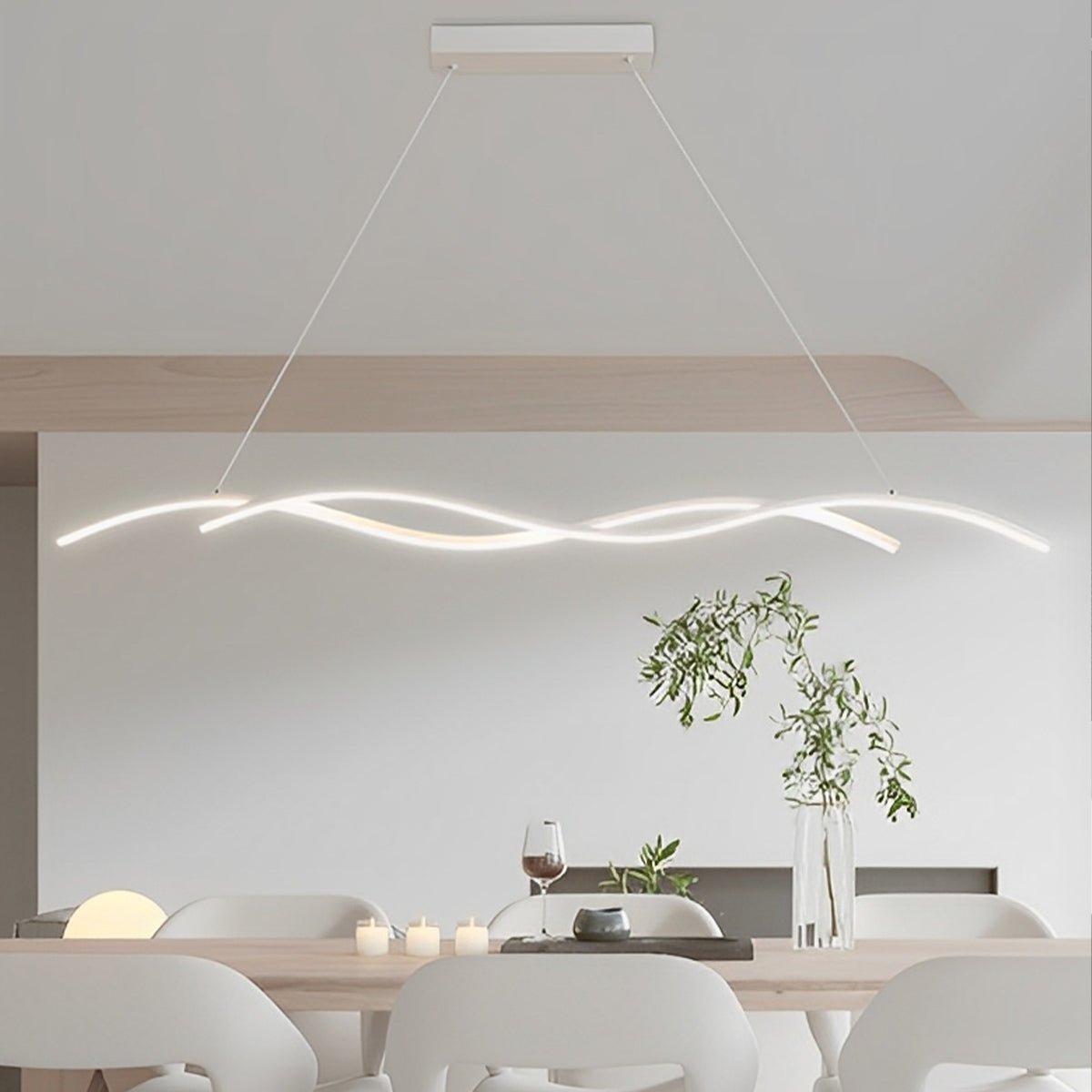 Wave LED Pendant Light, Dimmable, 90 or 150 cm, Black