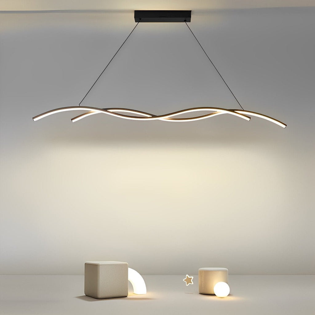 Wave LED Pendant Light, Dimmable, 90 or 150 cm, Black