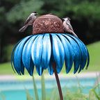 Metal Flower Bird Feeder Station, 78cm Garden Feeder