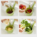 Hanging Sink Drain Basket 20x14x13cm, BPA-Free, One-Click Empty