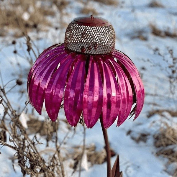 Metal Flower Bird Feeder Station, 78cm Garden Feeder