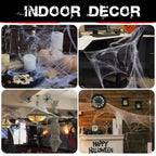 Stretch Spider Web Halloween Set, 18 sq m with 9 Spiders