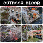 Stretch Spider Web Halloween Set, 18 sq m with 9 Spiders
