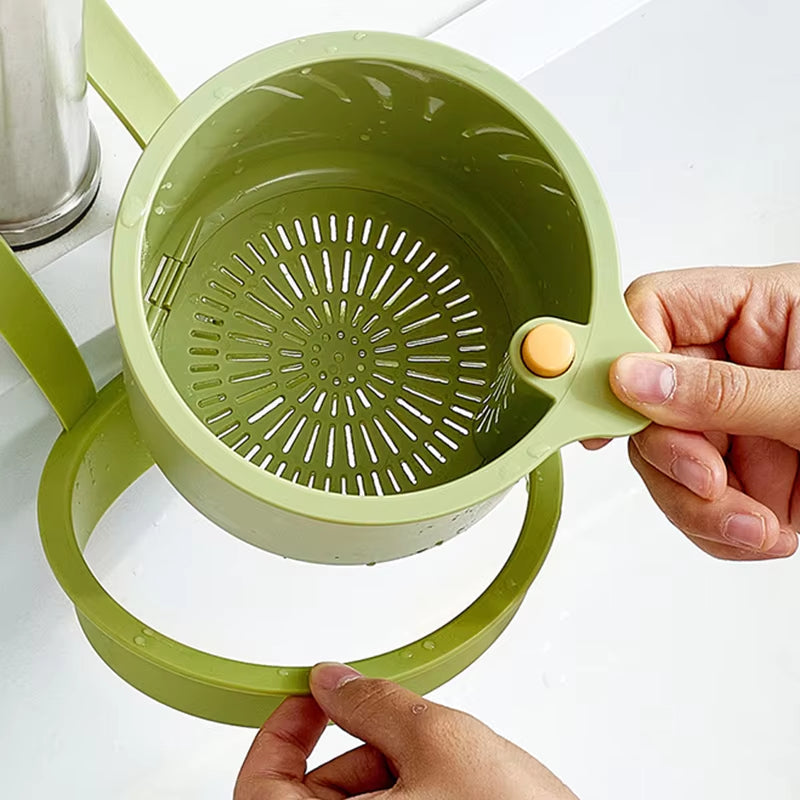 Hanging Sink Drain Basket 20x14x13cm, BPA-Free, One-Click Empty