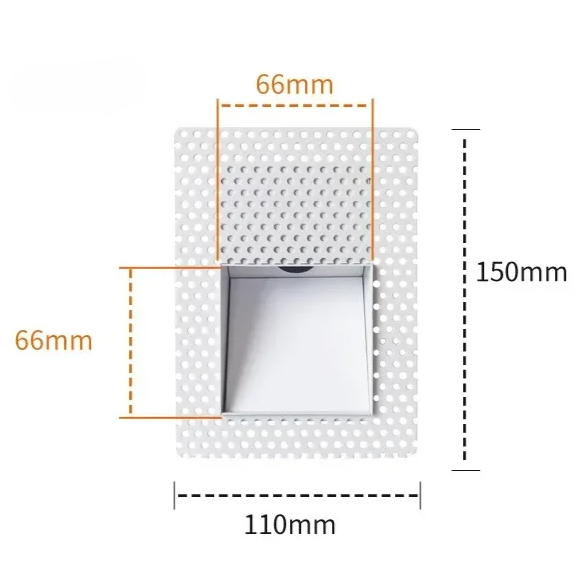 Recessed 3W LED Step Light with Motion Sensor, Frameless White