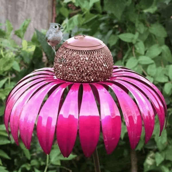 Metal Flower Bird Feeder Station, 78cm Garden Feeder