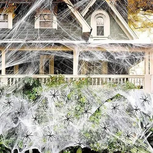 Stretch Spider Web Halloween Set, 18 sq m with 9 Spiders
