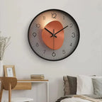 Silent Quartz Wall Clock 20cm with Glass Lens and Metal Hands