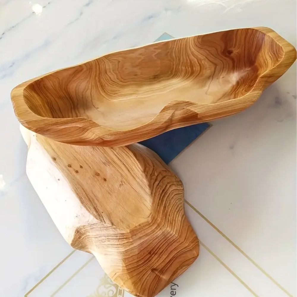 Organic Shaped Wooden Serving and Storage Tray
