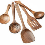 Acacia Wood Cooking and Serving Utensil Set, 5 to 10 Pieces