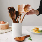 Acacia Wood Cooking and Serving Utensil Set, 5 to 10 Pieces