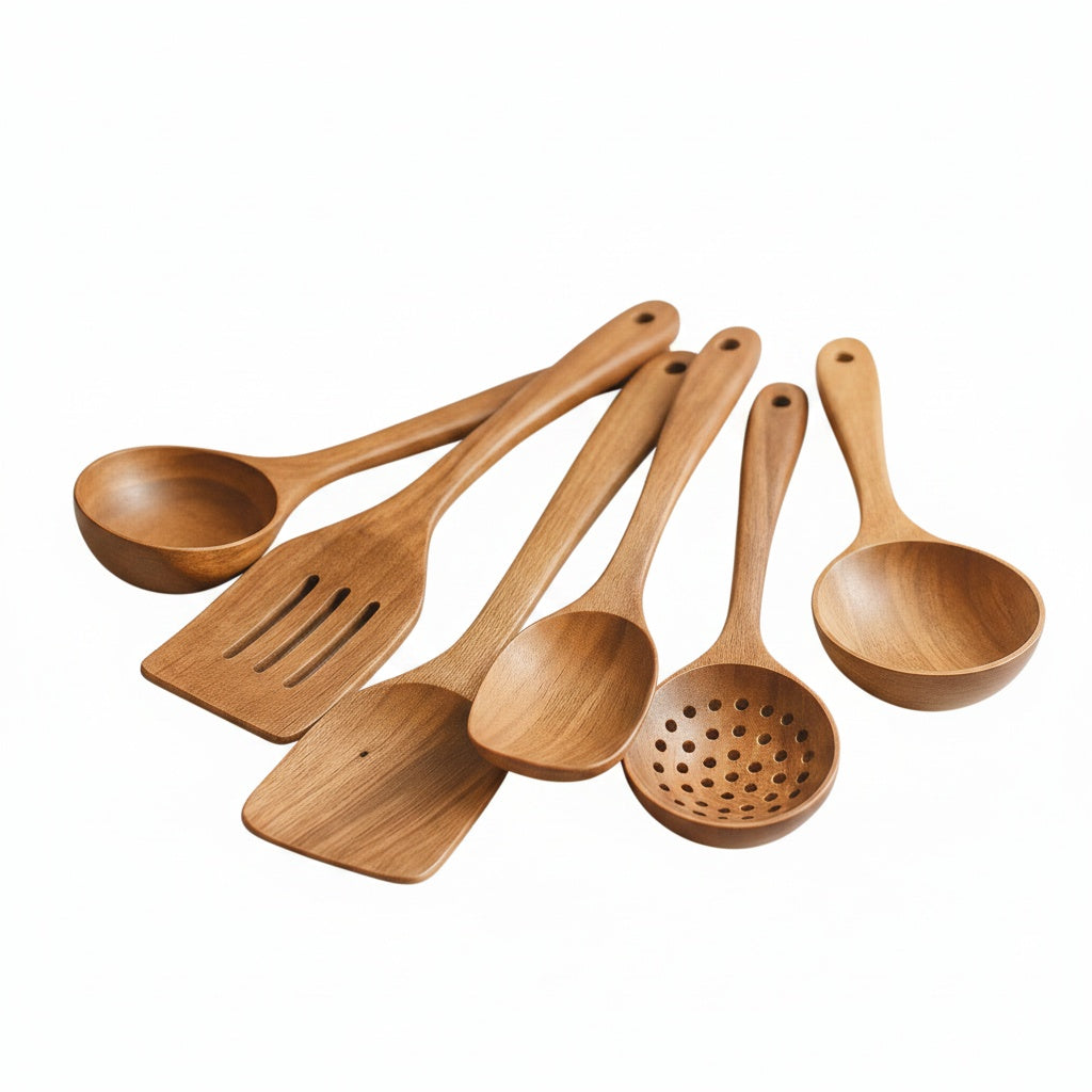 Acacia Wood Kitchen Utensil Set, 5, 7 or 10 Pieces