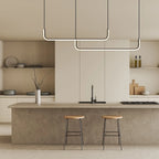 Black Metal Bar Pendant Light, Integrated LED 3000K