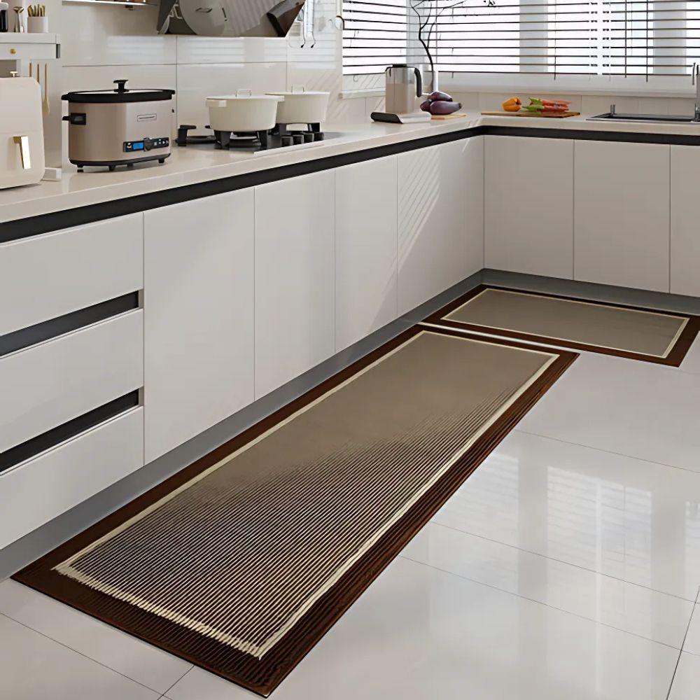 Anti-Slip Bordered Kitchen Rug in Polypropylene, 2 Sizes