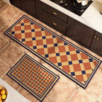 Anti-Slip Kitchen Rug Set with Tile Pattern, Machine Washable