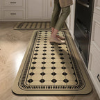 Anti-Slip Kitchen Rug Set with Tile Pattern, Machine Washable