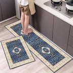 Anti-Slip Kitchen Rug Set with Tile Pattern, Machine Washable