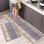 Anti-Slip Kitchen Rug Set with Tile Pattern, Machine Washable