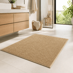 Non-Slip Braided Bath Mat, Machine Washable Loop Pile