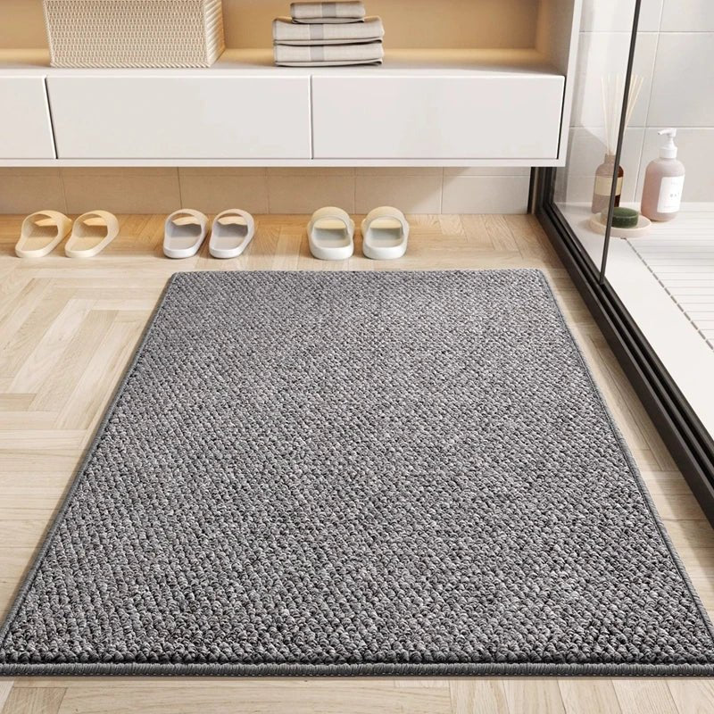Non-Slip Braided Bath Mat, Machine Washable Loop Pile