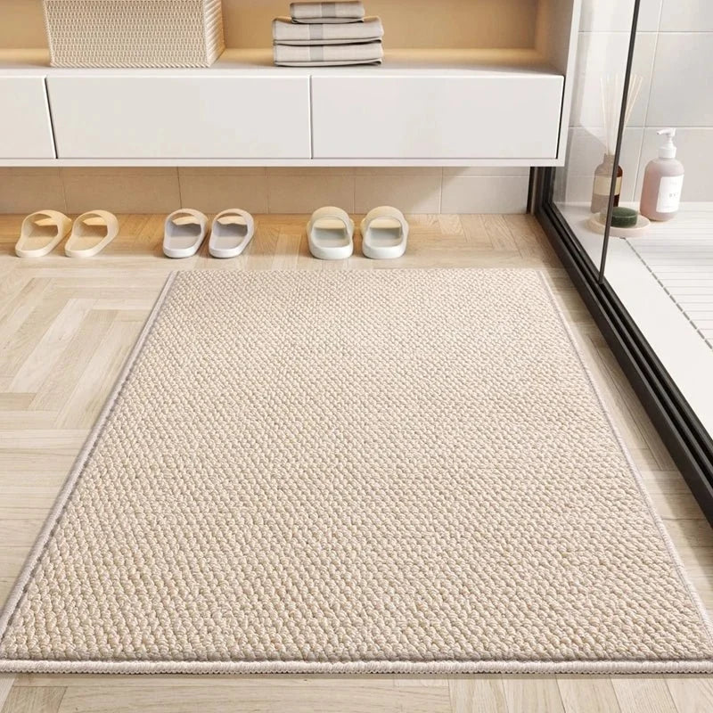 Non-Slip Braided Bath Mat, Machine Washable Loop Pile