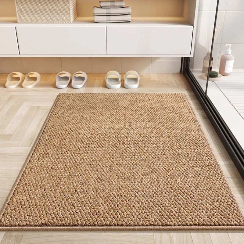 Non-Slip Braided Bath Mat, Machine Washable Loop Pile