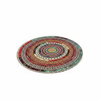 Boho Mandala Half-Round Doormat with Non-Slip Backing