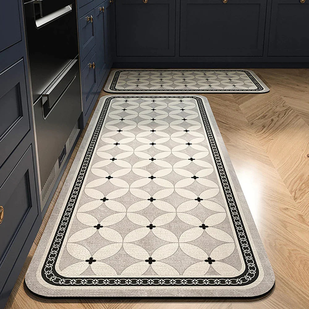 Non-Slip Kitchen Runner Rug with Tile Pattern