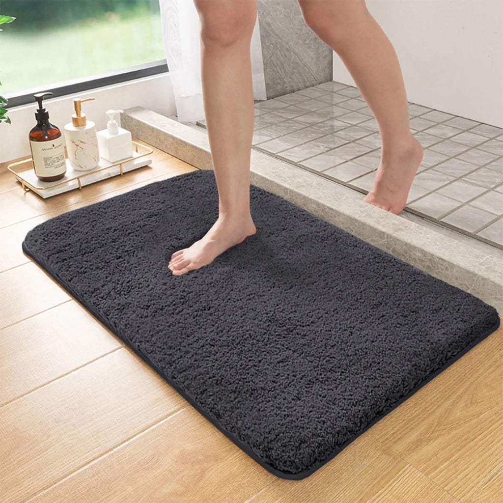Long Pile Anti-Slip Bath Mat, Highly Absorbent