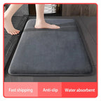 Memory Foam Bath Mat with Velvet Top and Non-Slip PVC Base
