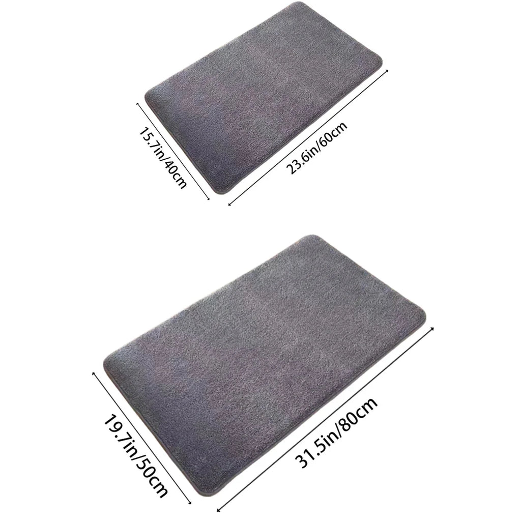 Memory Foam Bath Mat with Velvet Top and Non-Slip PVC Base