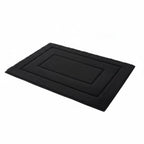Non-Slip Microfibre Bath Mat with Bordered Rectangle Design