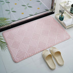 Embossed Geometric Bath Mat with Anti-Slip Backing