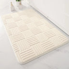 Embossed Geometric Bath Mat with Anti-Slip Backing