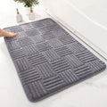 Embossed Geometric Bath Mat with Anti-Slip Backing