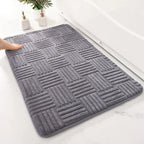 Embossed Geometric Bath Mat with Anti-Slip Backing