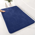 Embossed Geometric Bath Mat with Anti-Slip Backing