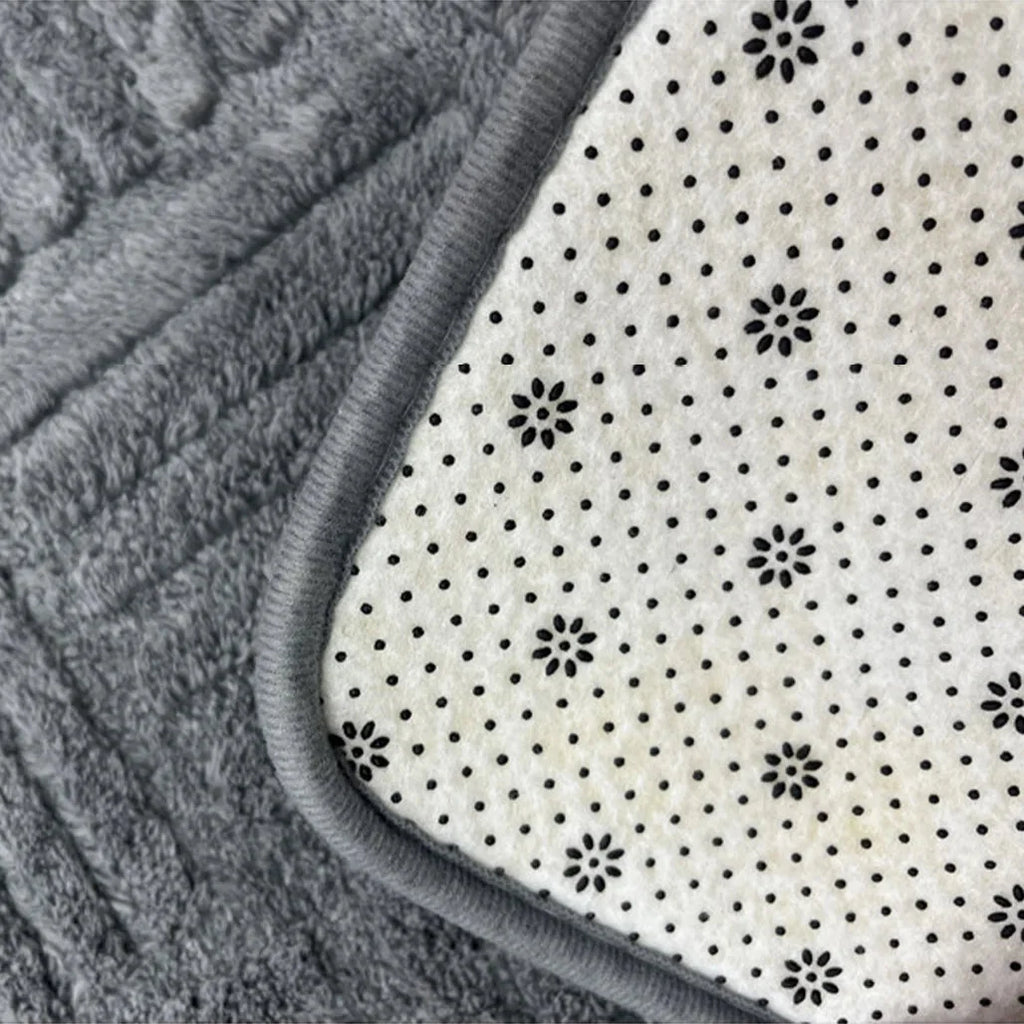 Embossed Geometric Bath Mat with Anti-Slip Backing