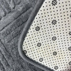 Embossed Geometric Bath Mat with Anti-Slip Backing
