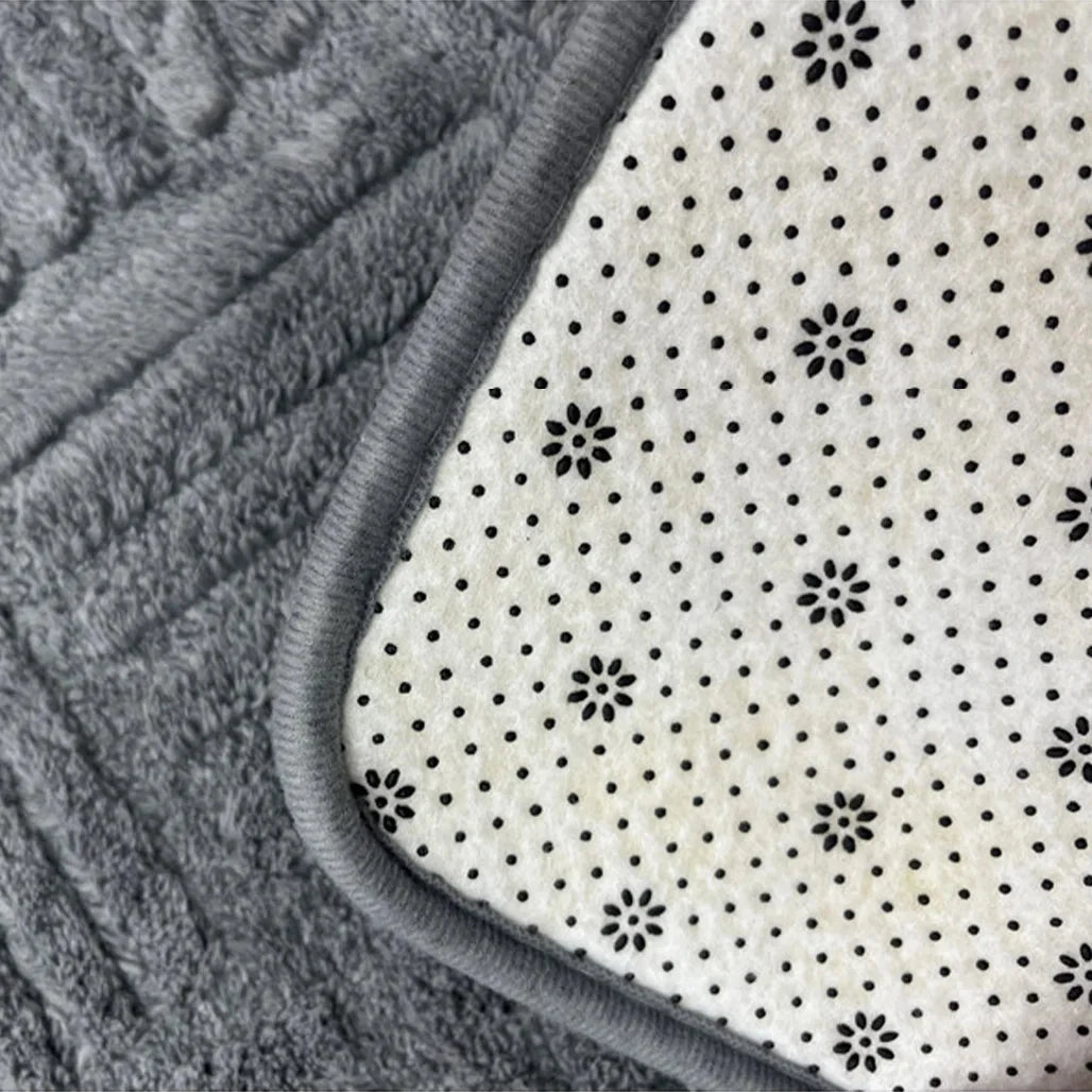 Embossed Geometric Bath Mat with Anti-Slip Backing