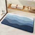Non-Slip Wave Bath Mat, Machine Washable, 4 Sizes