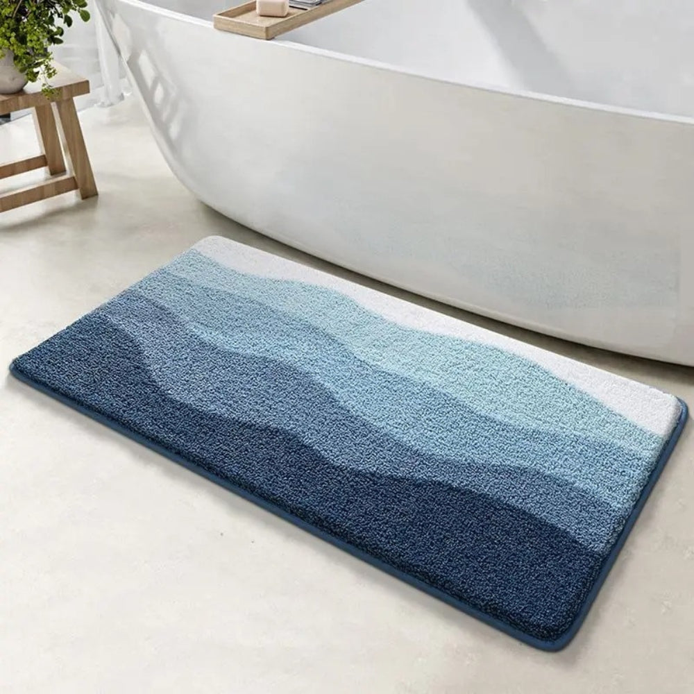 Non-Slip Wave Bath Mat, Machine Washable, 4 Sizes