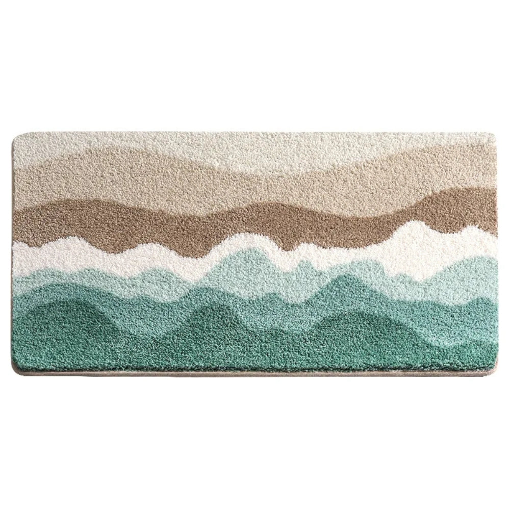 Non-Slip Wave Bath Mat, Machine Washable, 4 Sizes