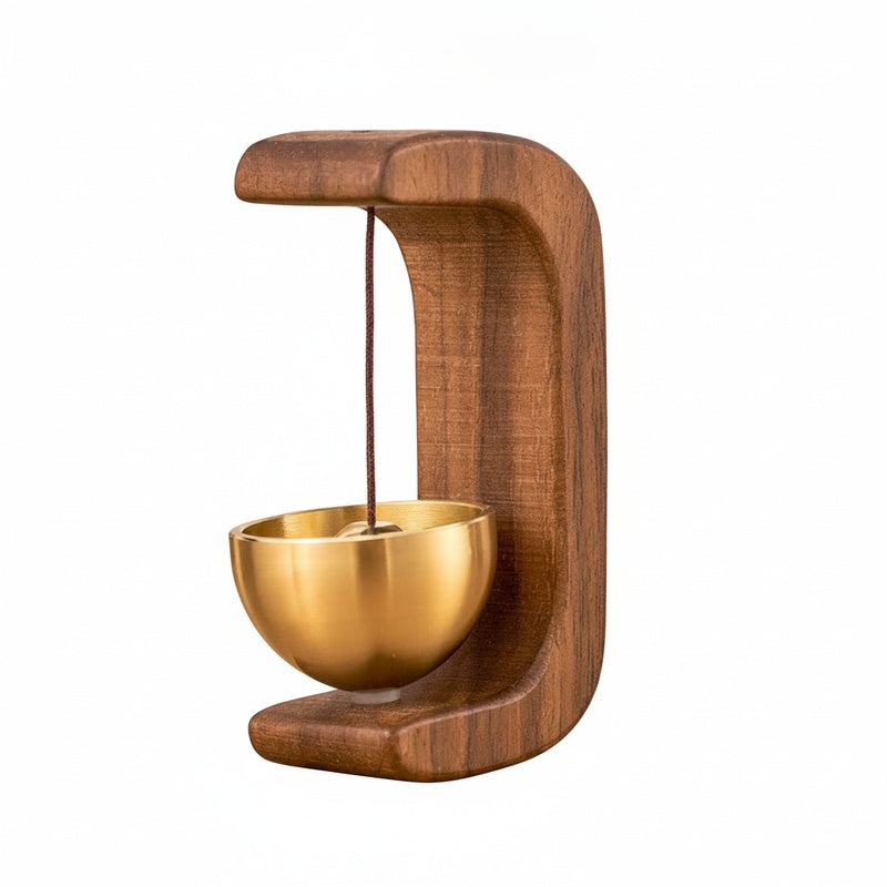 Wind Chime with Magnetic Sound Bowl on Wooden Stand