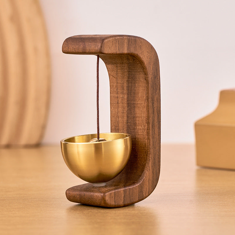Wind Chime with Magnetic Sound Bowl on Wooden Stand