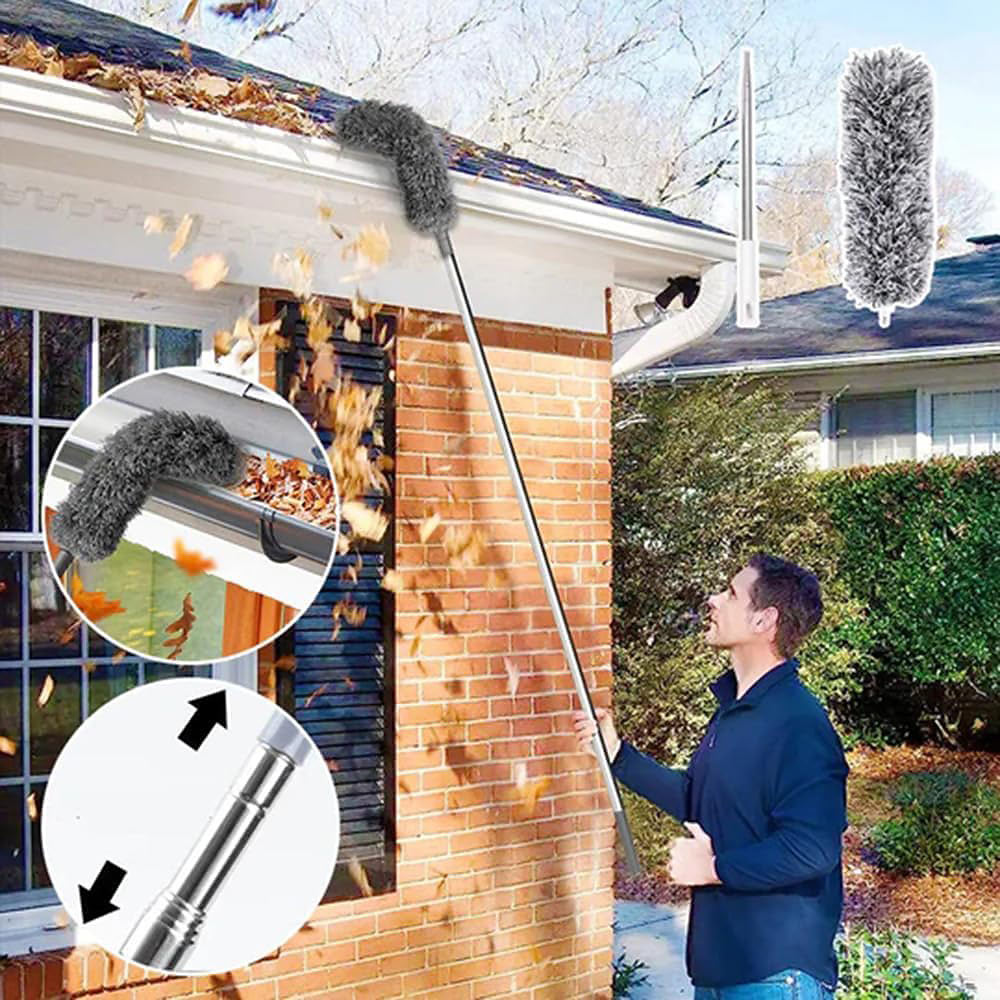 Telescopic Microfibre Duster, Extends 86-280cm for High Ceilings